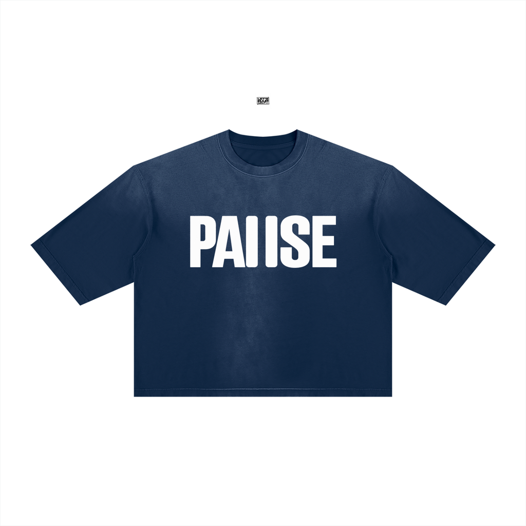 Navy Blue Pause Tee