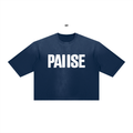 Navy Blue Pause Tee